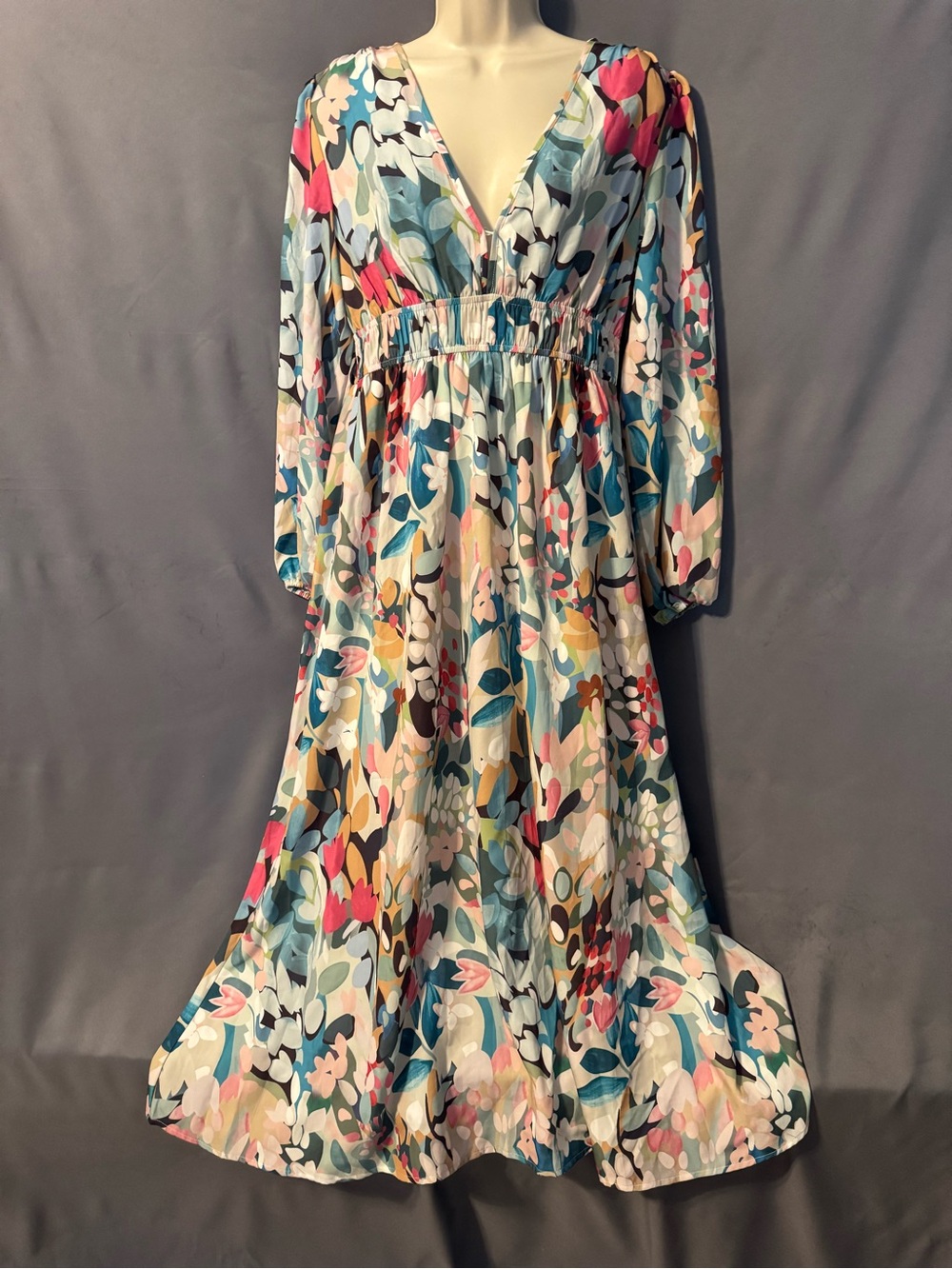 Women's Long Sleeve Floral Maxi Dress Spring Summer Wedding Baby Shower Brunch